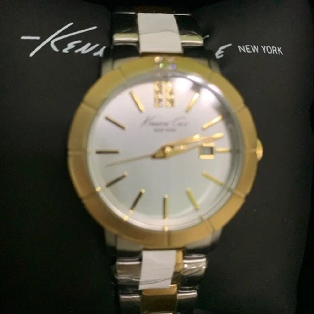 Kenneth Cole New York Analog Watch Two-Tone Stainless Steel Round Japanes Quartz